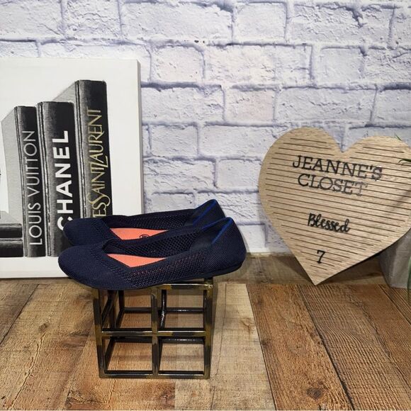 Retired Rothy’s Women's Navy Blue Honeycomb Luxury Ballet Flats US Size 6 1/2 - Picture 5 of 13